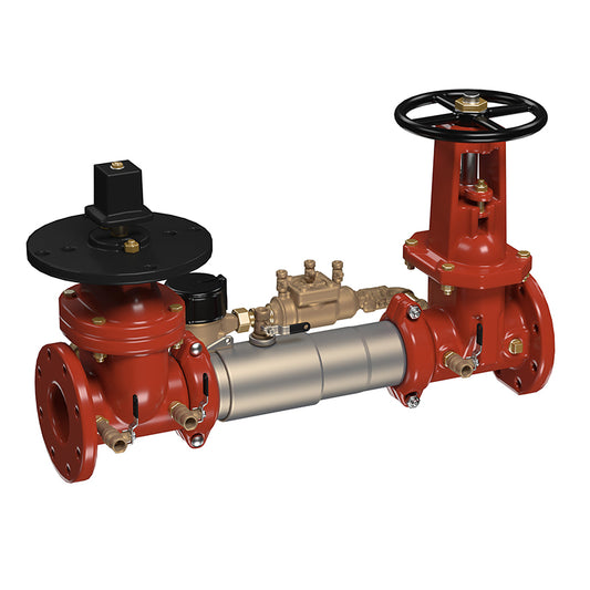 Watts® 8" LF757DCDA-PIVXOSY-GPM Double Check Detector Assembly, Lead-Free, Post Indicator Valve x OSY Shutoff Valve, Gallons/Minute Meter