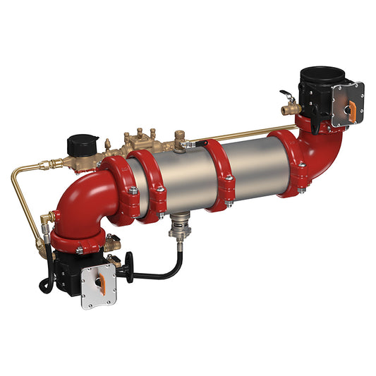 Ames® 3" LFM500Z-BFG-CFM  Maxim Reduced Pressure Detector Assembly, Lead-Free, Z Pattern, Grooved Butterfly Shutoffs, Link Check Modules, Cubic Feet Meter