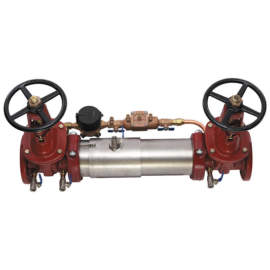 Ames® 2 1/2" M300-OSY-CFM Maxim Double Check Detector Assembly, OSY Shutoffs, Tri-Link Checks, Cubic Feet Meter