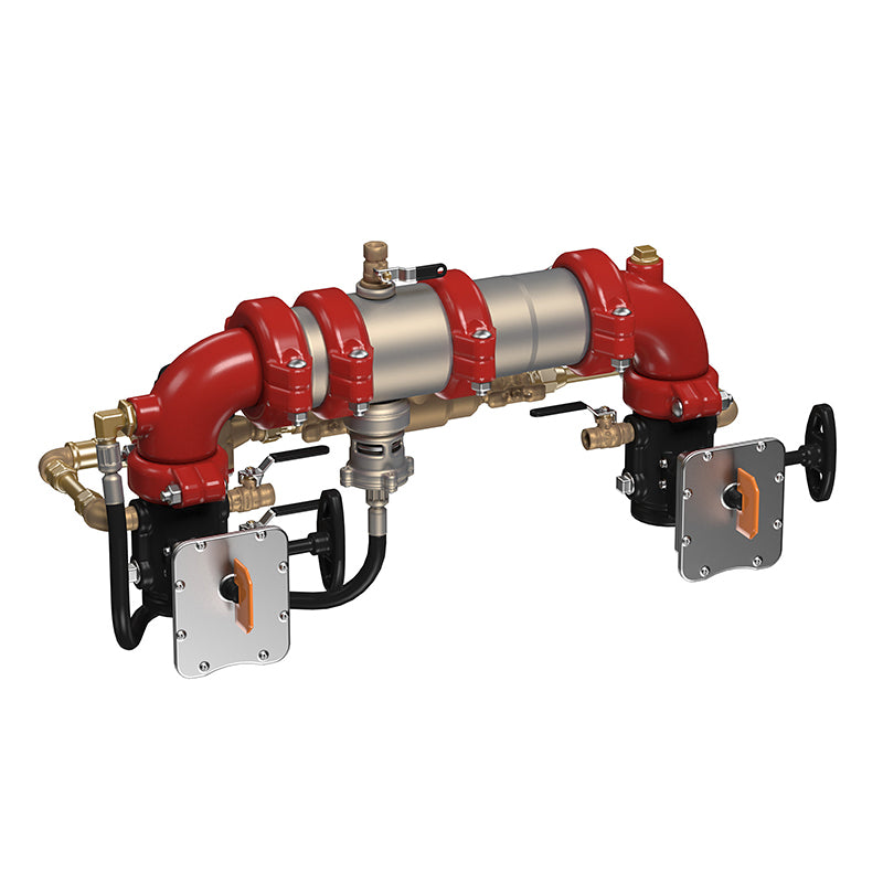 Ames® 6" M500N-BFG-CFM Maxim Reduced Pressure Detector Assembly, N Pattern, Grooved Butterfly Shutoffs, Link Check Modules, Cubic Feet Meter