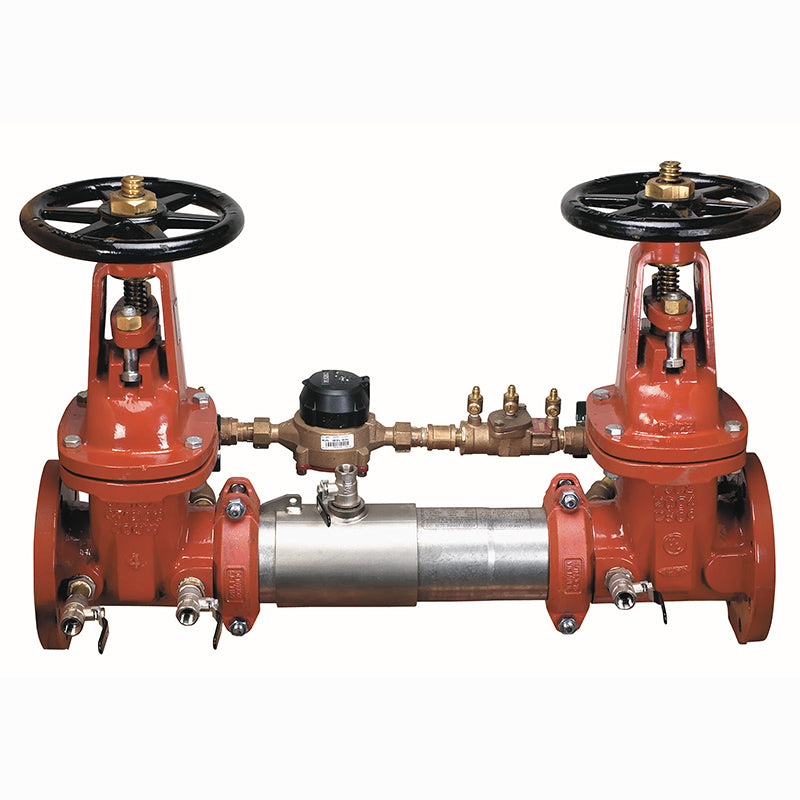 Ames® 10" C300-OSY-CFM Colt Double Check Detector Assembly,  OSY Shutoffs, Tri-Link Checks, Cubic Feet Meter