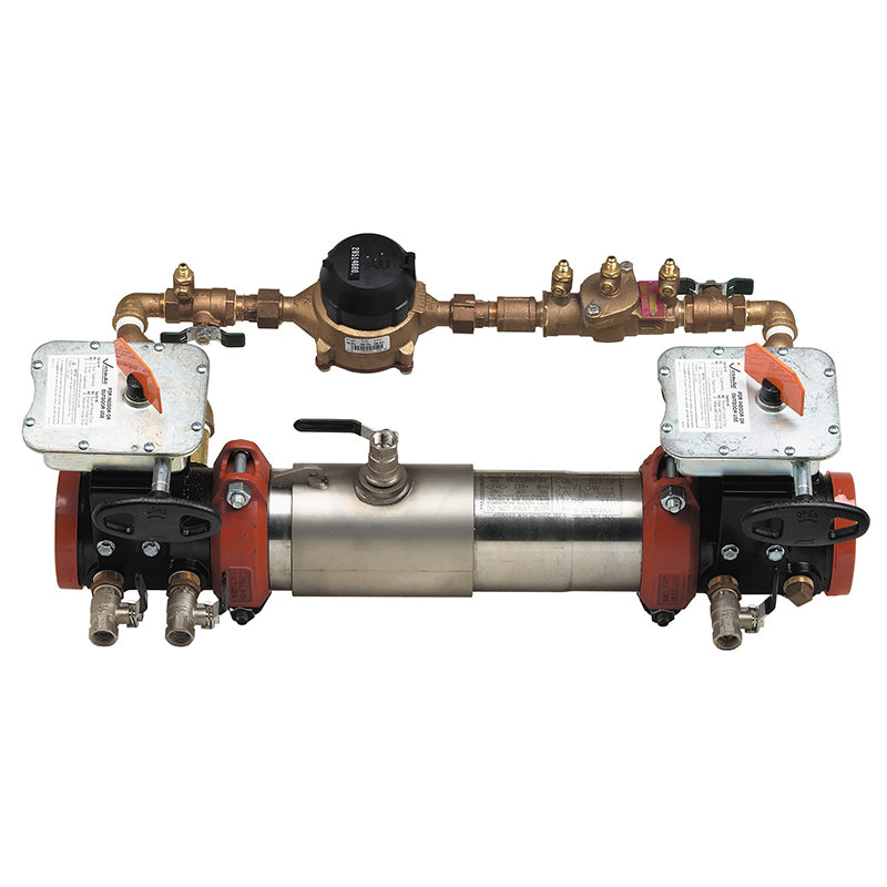 Ames® 2 1/2" C300-BFG-CFM Colt Double Check Detector Assembly, Grooved Gear Butterfly Valves, Tri-Link Checks, Cubic Feet Meter