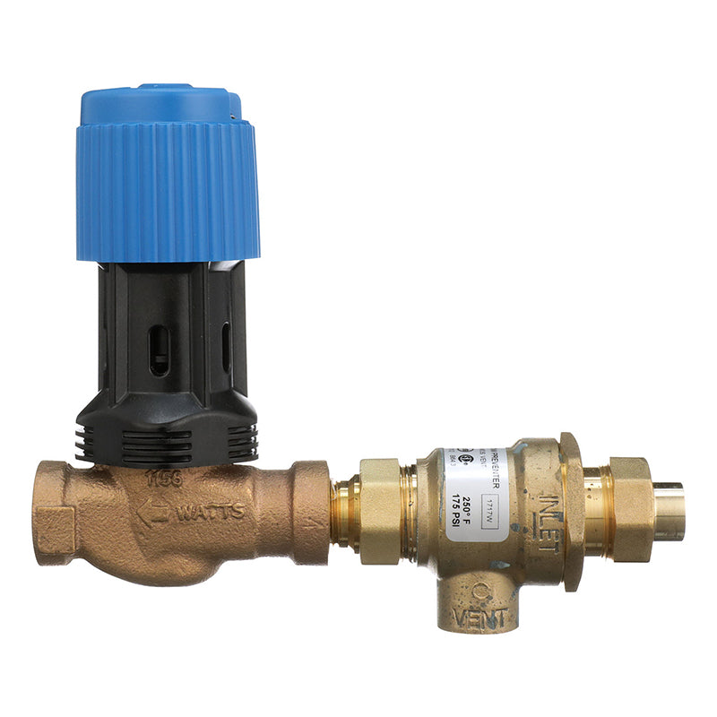 Watts® 1/2" BD911S-M3 Bronze Combination Dial Set Fill Valve Backflow Preventer, Union Solder Inlet x Threaded Outlet Connections