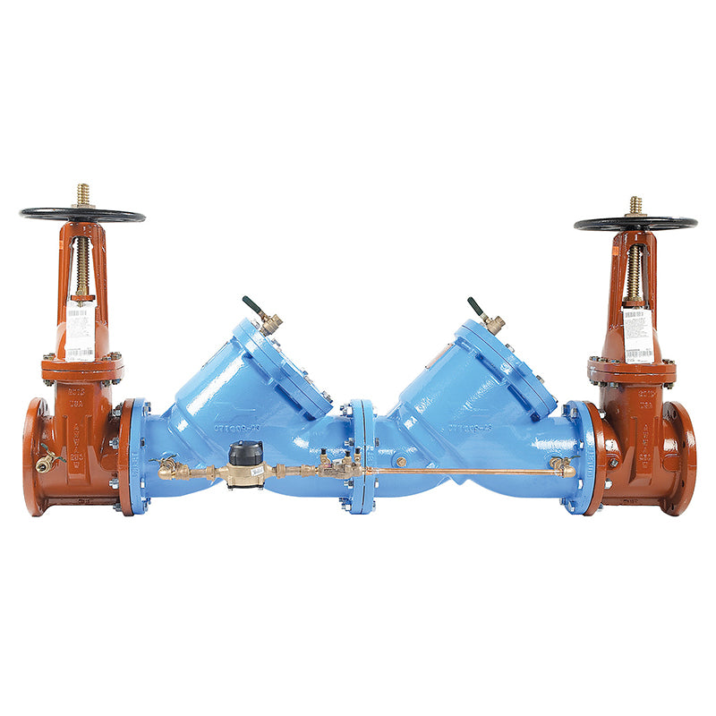 Watts® 10" 709DCDA-OSY-CFM Double Check Detector Assembly, ArmorTek Coating, OSY Shutoffs, Cubic Feet Meter