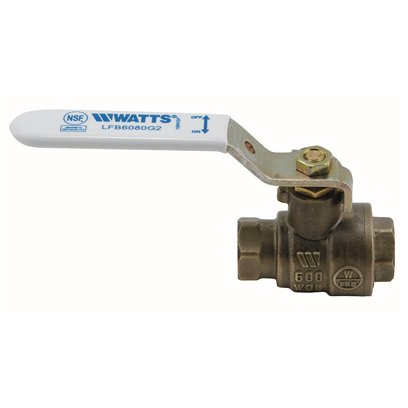 Watts® 2" LFB6080G2 2-Piece Full Port Ball Valve, Lead-Free, NPT End Connections