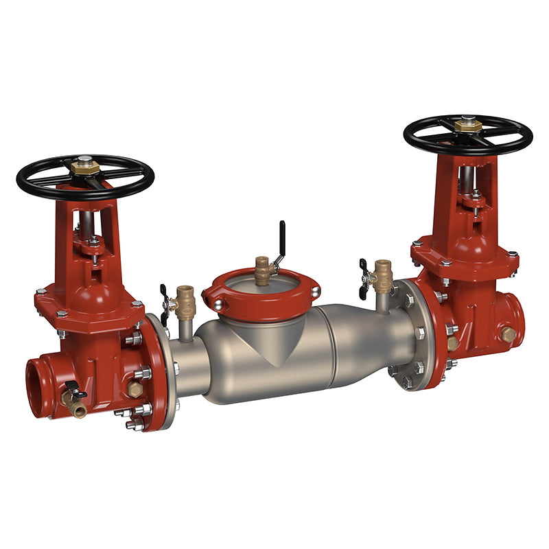 Ames® 2 1/2" 2000SS-DOSY-GXG  Double Check Valve Assembly,  Domestic OSY Shutoffs, Grooved Inlet x Grooved Outlet, Cam-Check Valves