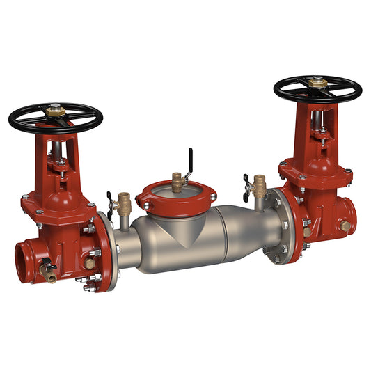 Ames® 6" 2000SS-DOSY-GXG  Double Check Valve Assembly,  Domestic OSY Shutoffs, Grooved Inlet x Grooved Outlet, Cam-Check Valves