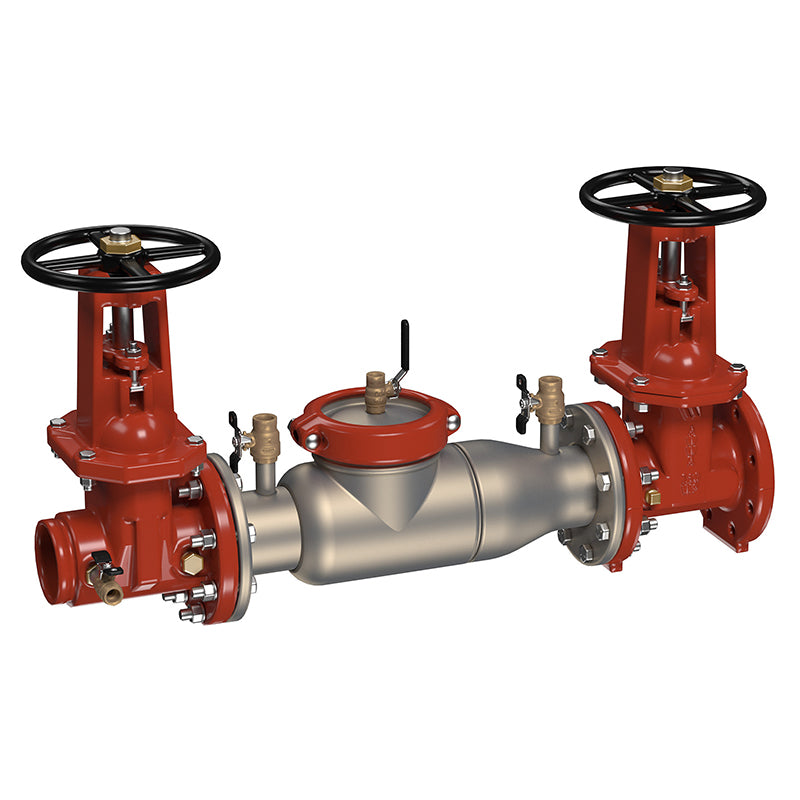 Ames® 6" 2000SS-DOSY-GXF Double Check Valve Assembly, Domestic OSY Shutoffs, Grooved Inlet x Flanged Outlet, Cam-Check Valves
