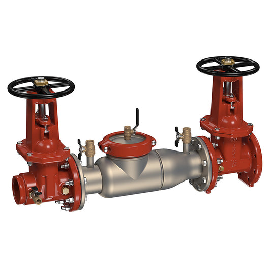 Ames® 10" 2000SS-DOSY-GXF Double Check Valve Assembly,  Domestic OSY Shutoffs, Grooved Inlet x Flanged Outlet, Cam-Check Valves