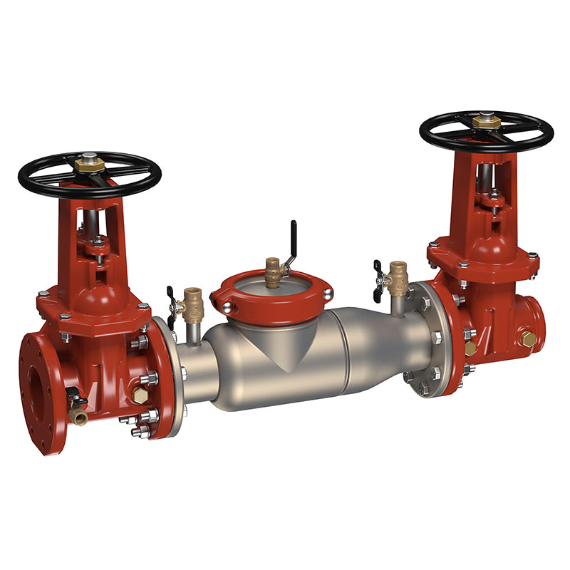 Ames® 10" 2000SS-DOSY-FXG Double Check Valve Assembly, Domestic OSY Shutoffs, Flanged Inlet x Grooved Outlet, Cam-Check Valves