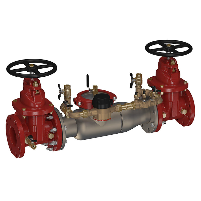 Ames® 10" 3000SS-NRS-CFM Double Check Detector Assembly,  NRS Shutoffs, Cam-Check Valves, Cubic Feet Meter
