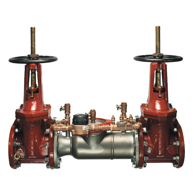 Ames® 12" 3000SS-DOSY-CFM Double Check Detector Assembly, Domestic OSY Shutoffs, Cam-Check Valves, Cubic Feet Meter