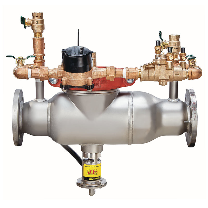 Ames® 3" 5000SS-LG-CFM Reduced Pressure  Detector Assembly, Less Shutoff, Cam-Check Valves, Cubic Feet Meter