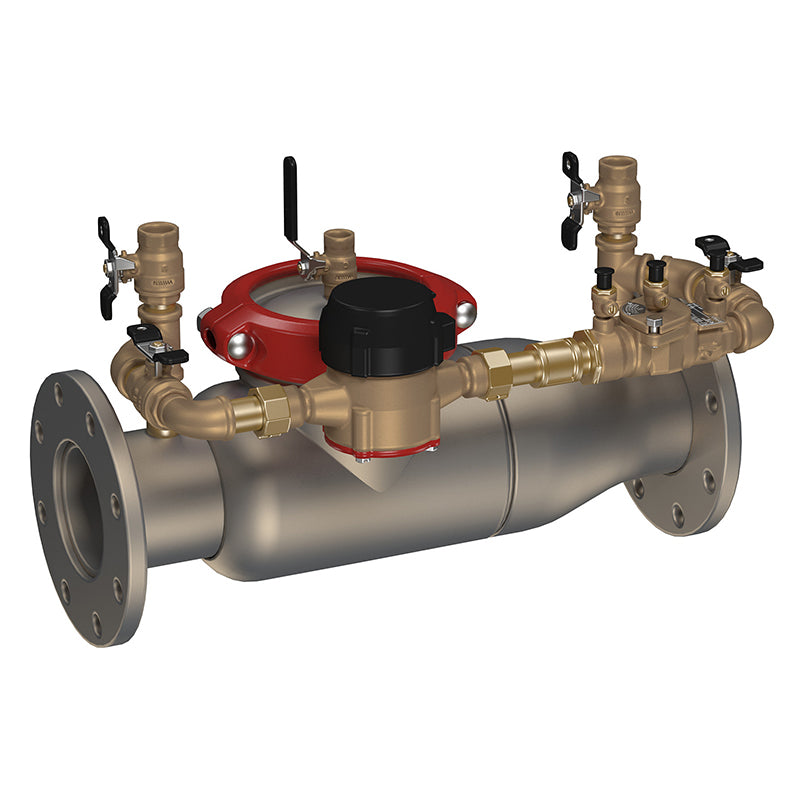 Ames®  2 1/2" 3000SS-LG-CFM Double Check Detector Assembly, Less Shutoff, Cam-Check Valves, Cubic Feet Meter