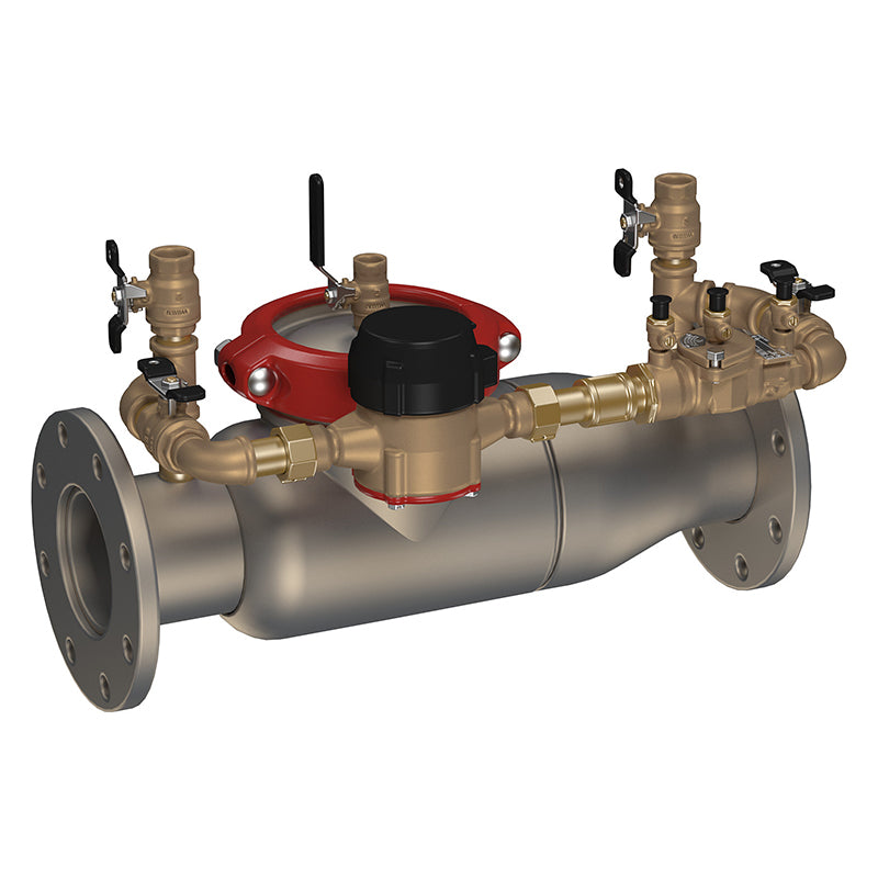 Ames® 3" 3000SS-LG-CFM Double Check Detector Assembly, Less Shutoff, Cam-Check Valves, Cubic Feet Meter