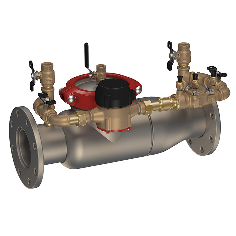 Ames® 6" 3000SS-F-LG-CFM Double Check Detector Assembly,  Less Shutoff, Cam-Check Valves, Fire Flow Switch Check, Cubic Feet Meter