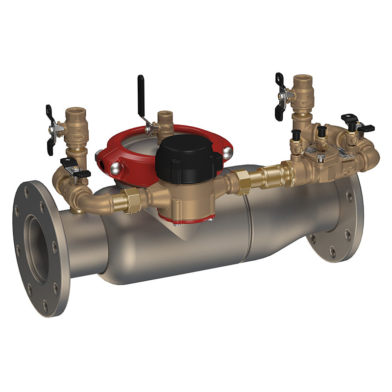 Ames® 6" 3000SS-F-LG-GPM Double Check Detector Assembly, Less Shutoff, Cam-Check Valves, Fire Flow Switch Check, Gallons/Minute Meter