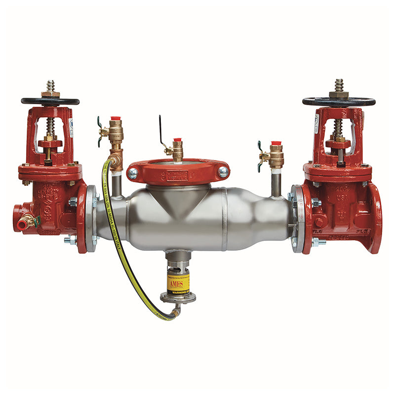 Ames® 3" 4000SS-DOSY-GXF Reduced Pressure Zone Assembly, Domestic OSY Shutoffs, Grooved Inlet x Flanged Outlet, Cam-Check Valves