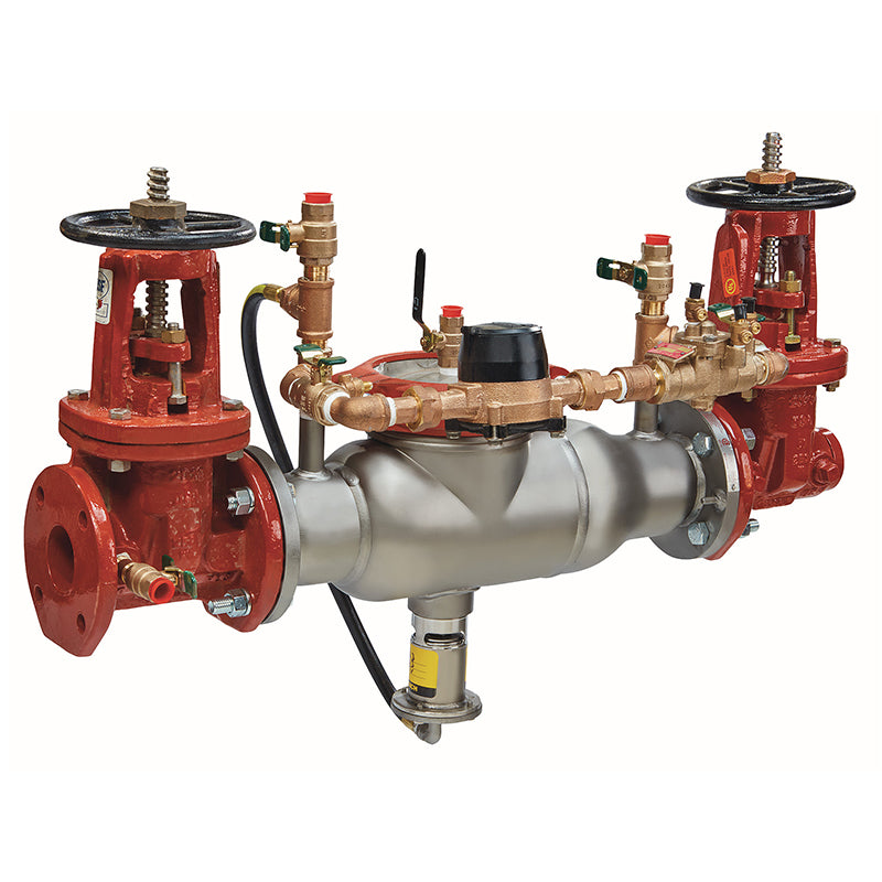 Ames® 4" 5000SS-DOSY-FXG-GPM Reduced Pressure  Detector Assembly, Domestic OSY Shutoffs, Flanged Inlet x Grooved Outlet, Cam-Check Valves, Gallons/Minute Meter