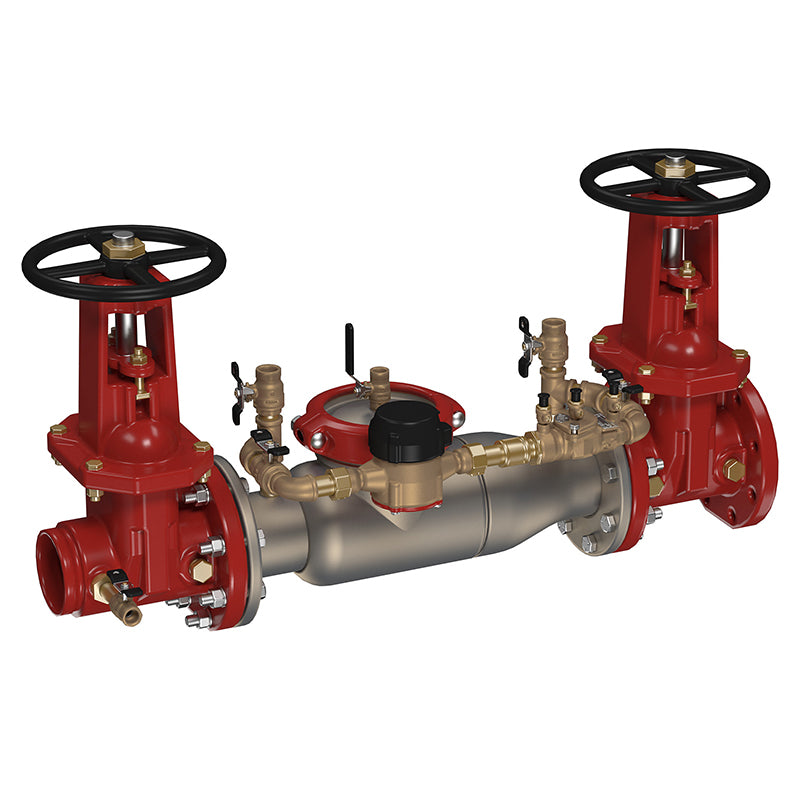 Ames® 3" 3000SS-DOSY-GXF-CFM Double Check Detector Assembly, Groove x Flange Domestic OSY Shutoffs, Cam-Check Valves, Cubic Feet Meter