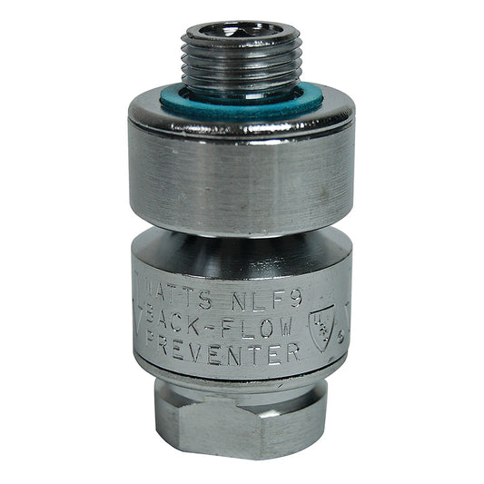 Watts® 3/8" LFNLF9 Dual Check Vacuum Breaker, Lead-Free, For Laboratory Faucet, Chrome Finish