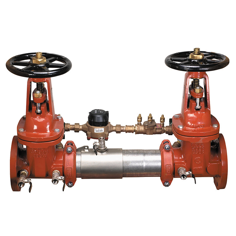 Watts® 8" LF757DCDA-DOSY-CFM Double Check Detector Assembly, Lead-Free, Domestic OSY Shutoff Valves, Cubic Feet Meter