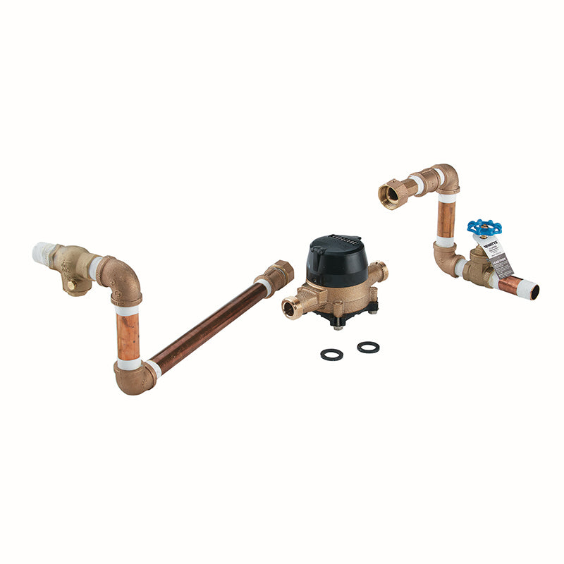 Ames® 10" BYPASS-DCV-CFM Backflow Replacement Bypass Assembly, Stainless Steel, DCV, Cubic Feet Meter