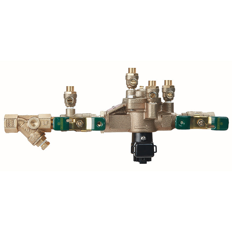 Watts® 1/2" D009-QT-S-FS Bronze Reduced Pressure Zone Assembly, Domestic Quarter Turn Shutoff Valves, Strainer, Flood Sensor