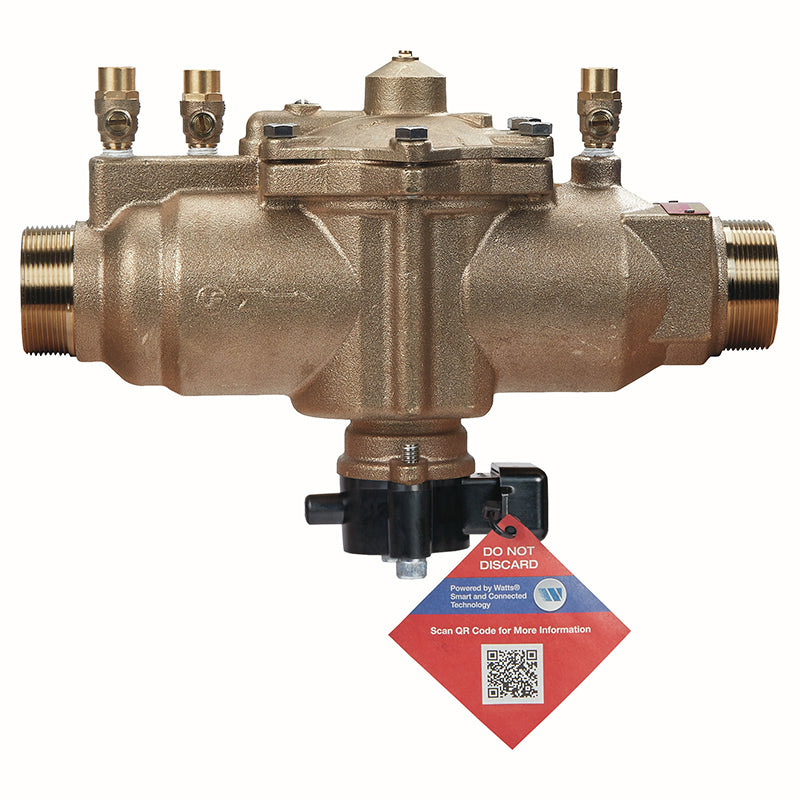 Watts® 1 1/4" LF009M2-LF-FS Reduced Pressure Zone Assembly, Lead-Free, Less Shutoff, Flood Sensor