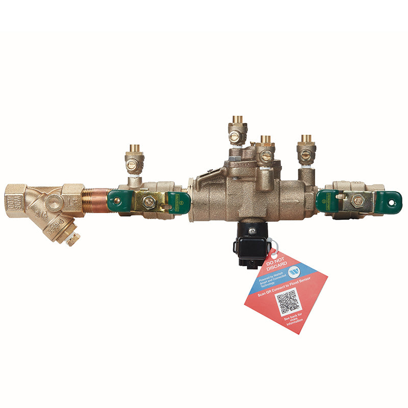 Watts® 3/4" LF009M3-QT-S-FS Reduced Pressure Zone Assembly, Lead-Free, Quarter Turn Shutoff Valves, Strainer, Flood Sensor