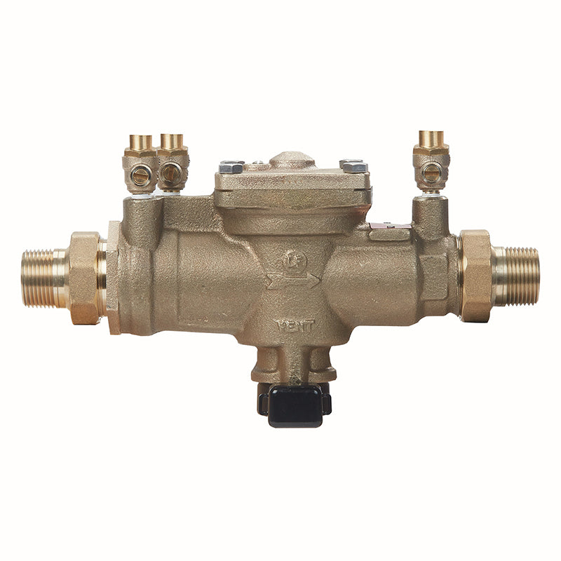 Watts® 1/2" U009M2-QT-S-FS Bronze Reduced Pressure Zone Assembly, Quarter Turn Shutoff Valves, Union Connections, Strainer, Flood Sensor