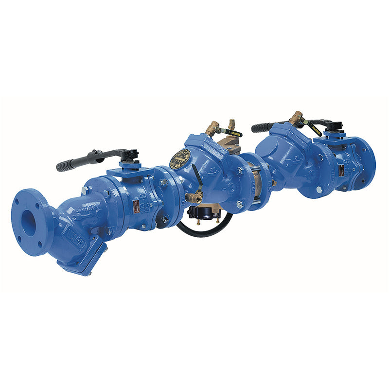 Watts® 2 1/2" LF909-QT-S-FDA-FS Reduced Pressure Zone Assembly, Lead-Free, ArmorTek Coating, Quarter Turn Shutoff Valves, FDA Epoxy Coated Strainer, Flood Sensor