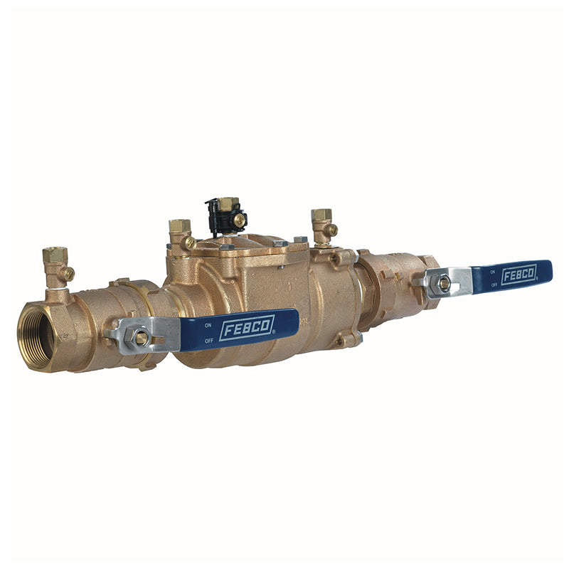 Febco® 1 1/2" 850U-QT-FZ Bronze Double Check Valve Assembly, Quarter Turn Shutoff, Union, Small Diameter, Freeze Sensor