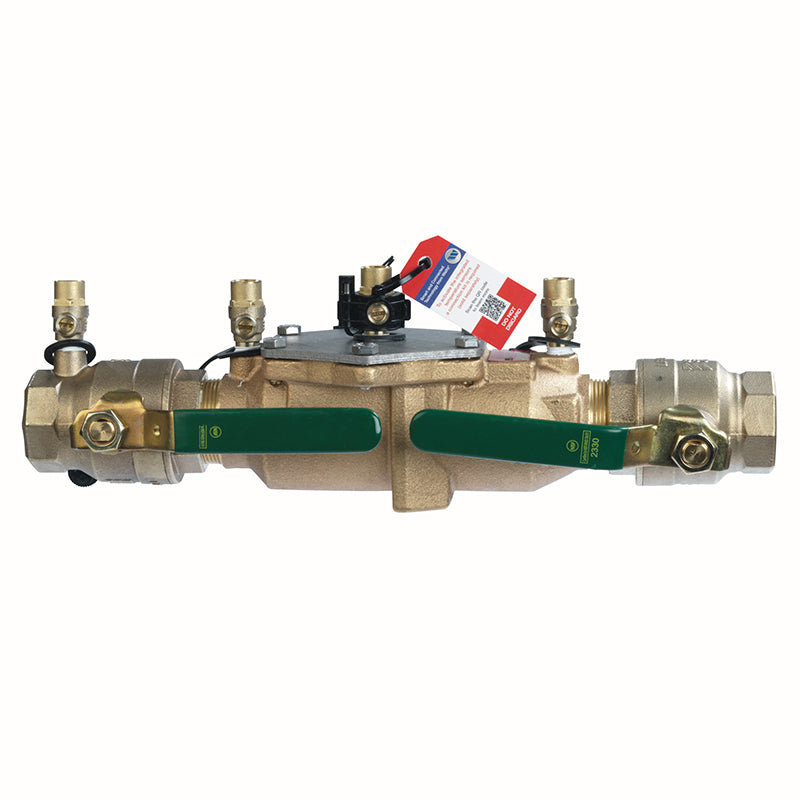 Watts® 1 1/2" 007M2-QT-CT-FZ Bronze Double Check Valve Assembly, Quarter Turn Shutoff, Cap and Tether, Single Top Entry, Freeze Sensor