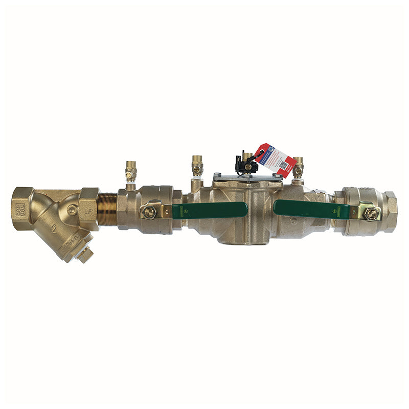 Watts® 2" LF007M1-QT-S-FZ Double Check Valve Assembly, Lead-Free, Quarter Turn Shutoff, Strainer, Single Top Entry, Freeze Sensor