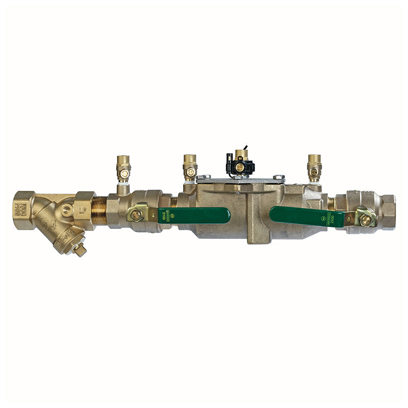 Watts® 1 1/4" LF007M2-QT-S-FZ Double Check Valve Assembly, Lead-Free, Quarter Turn Shutoff, Strainer, Single Top Entry, Freeze Sensor
