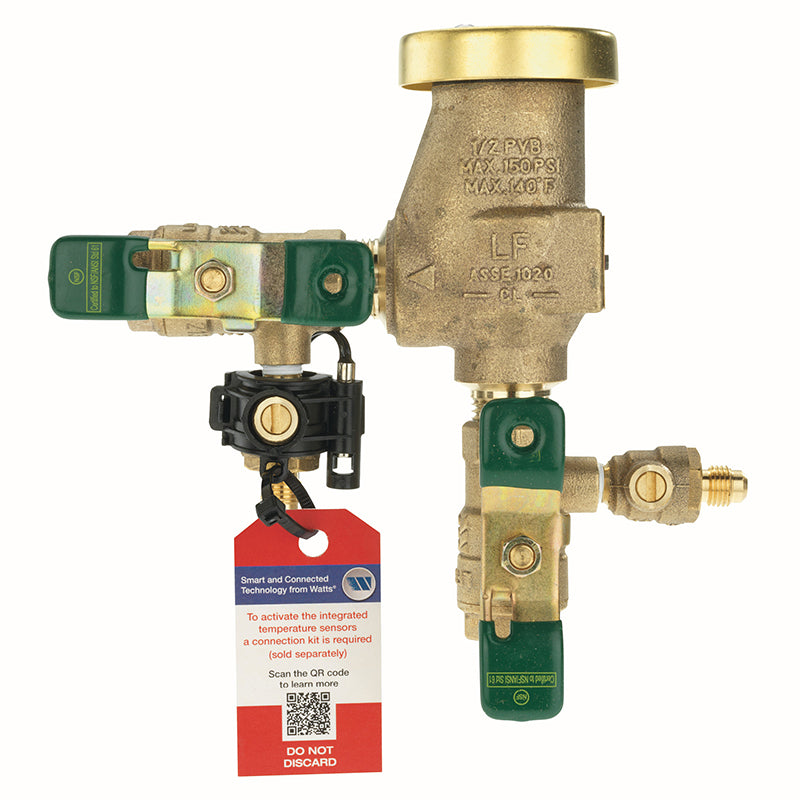 Watts® 1/2" 800M4-QT-FZ Anti-Siphon Pressure Vacuum Breaker, Quarter Turn Shutoff, Lever Handles, Freeze Sensor
