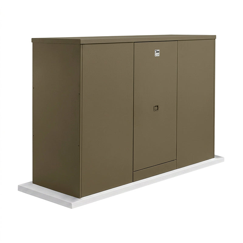 Safe-T-Cover™ Standard Enclosure w/ Heater, 3 Door, 144"L x 80"H x 58"W, Military Brown
