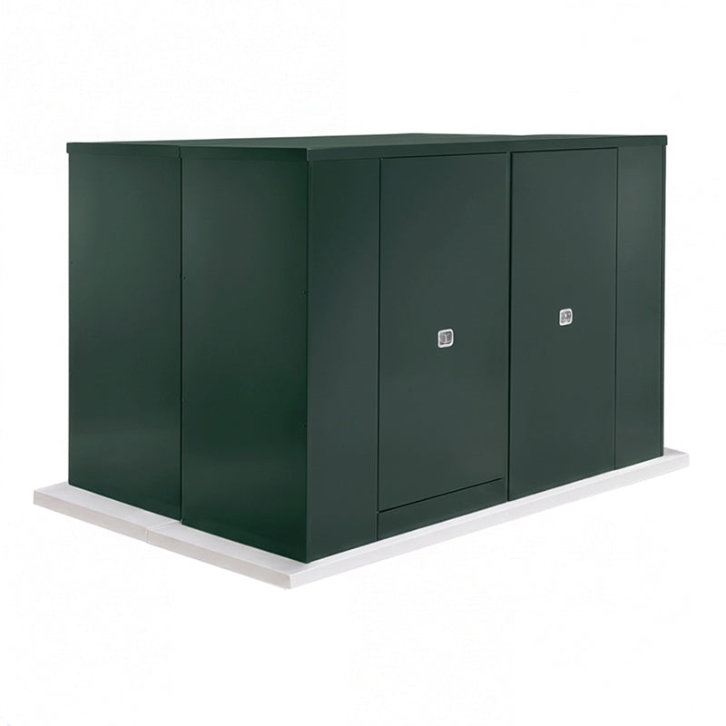 Safe-T-Cover™ Standard Enclosure w/ Heater, 4 Door, 174"L x 90"H x 40"W, Hartford Green