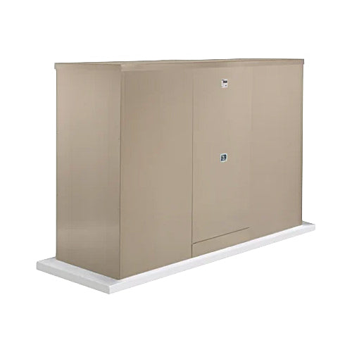 Safe-T-Cover™ Standard Enclosure w/ Heater, 3 Door, 144"L x 90"H x 40"W, Sierra Tan