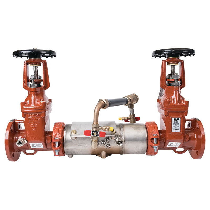 Deringer 2 1/2" D-2530G-LM Double Check Detector Assembly, OSY Shutoff Valves, Grooved End Connections, Dual-Action Checks, Less Meter