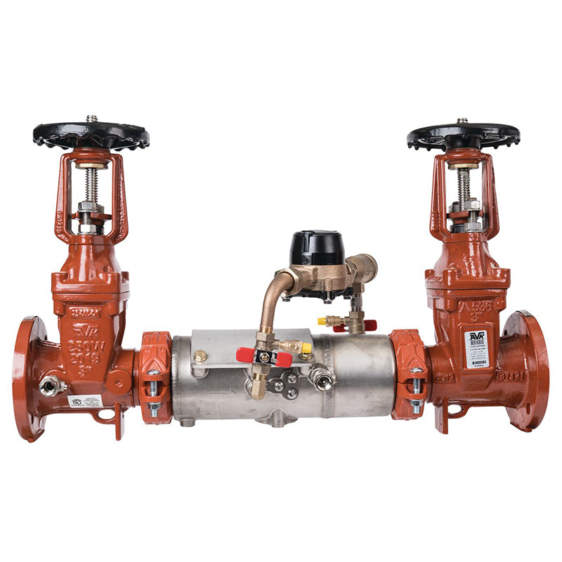 Deringer 3" D-3030G-CFM Double Check Detector Assembly, OSY Shutoff Valves, Grooved End Connections, Dual-Action Checks, Cubic Feet Meter