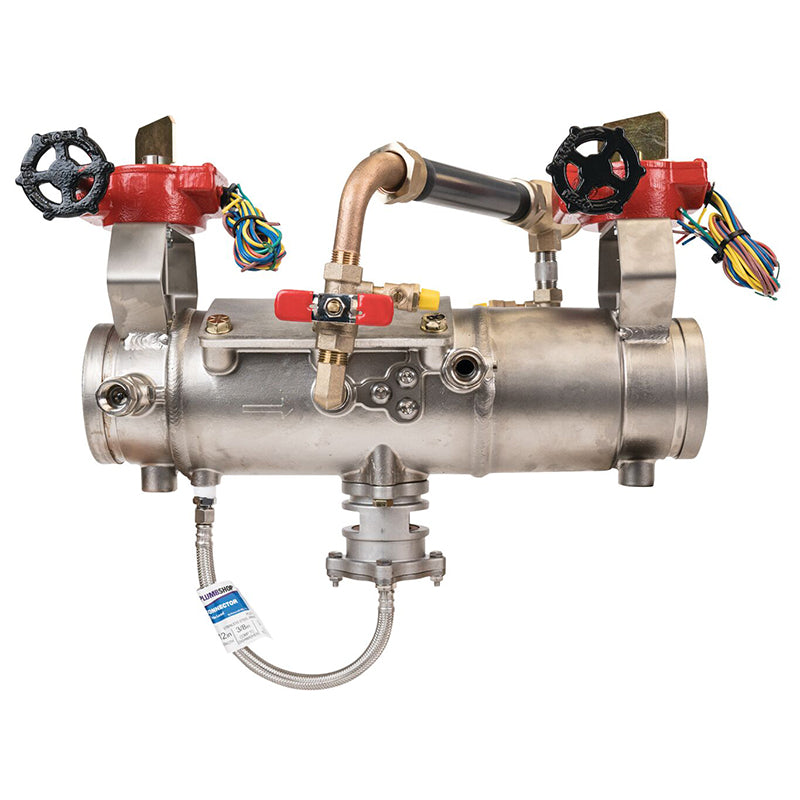 Deringer 4" D-4050-LM Reduced Pressure Detector Assembly,  Integral Butterfly Valves, Grooved Ends, Dual-Action Checks, Backflow Flood Sensor, Less Meter