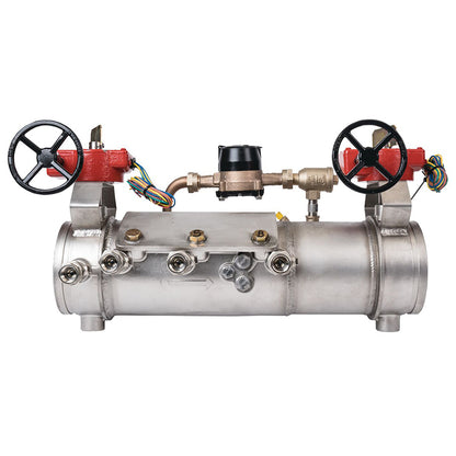 Deringer 6" D-6030-CFM Double Check Detector Assembly,  Integral Butterfly Valves, Grooved Ends, Dual-Action Checks, Cubic Feet Meter