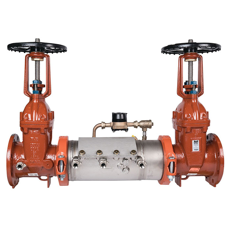 Deringer 6" D-6030GX-CFM Double Check Detector Assembly, Low Head Loss, OSY Shutoffs, Grooved Ends, Dual-Action Checks, Cubic Feet Meter