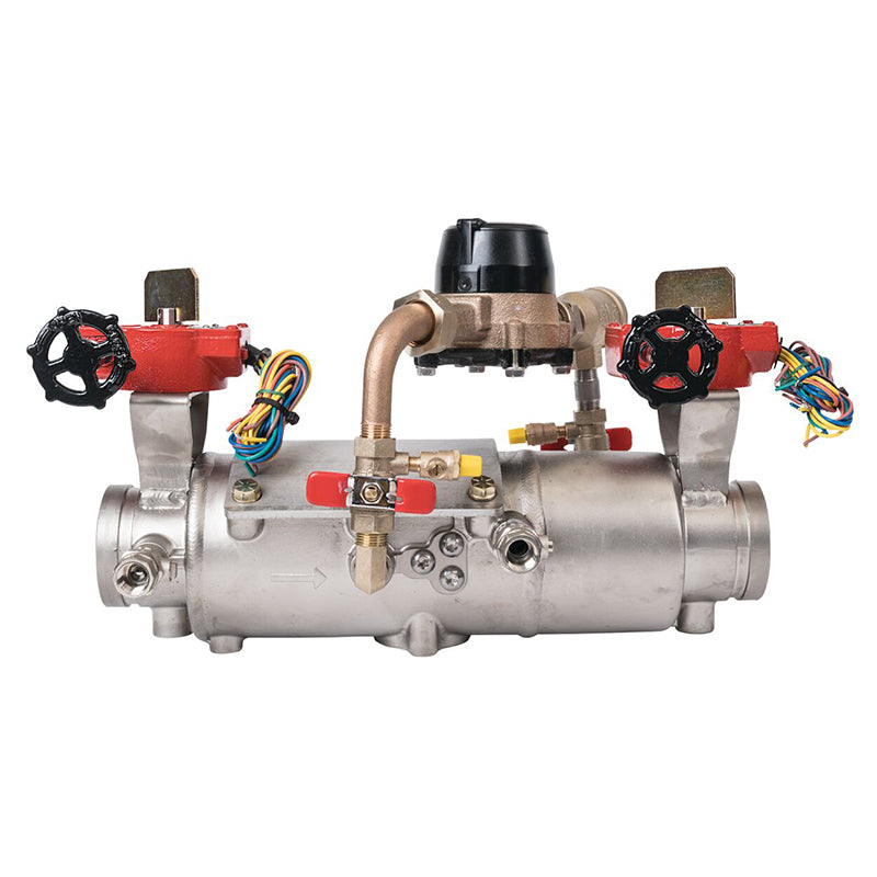 Deringer 3" D-3030-CFM Double Check Detector Assembly,  Integral Butterfly Valves, Grooved Ends, Dual-Action Checks, Cubic Feet Meter