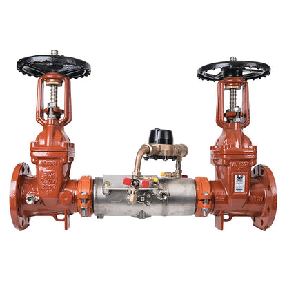 Deringer 4" D-4030G-CFM Double Check Detector Assembly, OSY Shutoff Valves, Grooved End Connections, Dual-Action Checks, Cubic Feet Meter