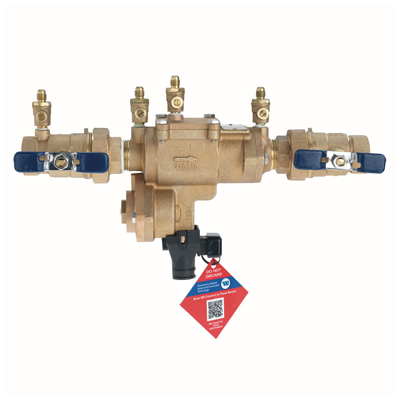 Febco® 1" 860U-QT-FS Reduced Pressure Zone Assembly, Quarter Turn Shutoff, Union Ball Valves, Small Diameter, Flood Sensor