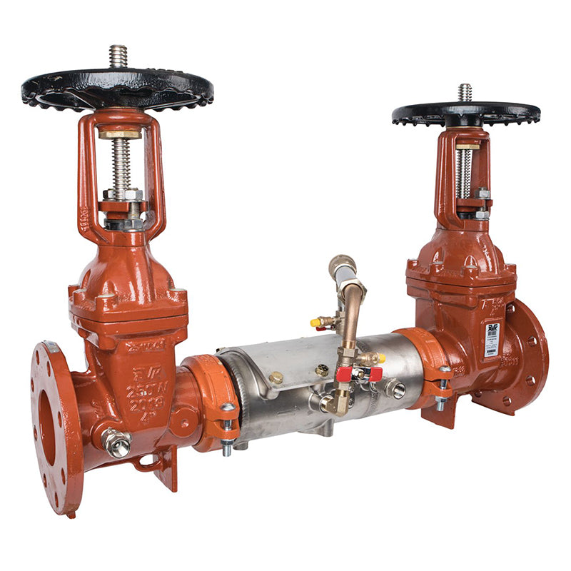 Deringer 4"  D-4030G-LM Double Check Detector Assembly, OSY Shutoff Valves, Grooved End Connections, Dual-Action Checks, Less Meter