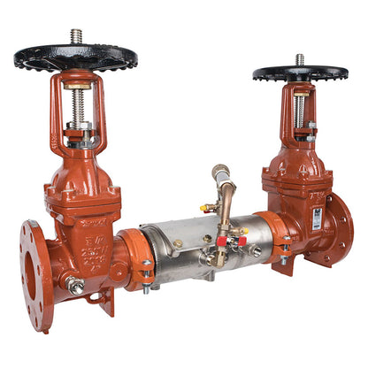 Deringer 4"  D-4030G-LM Double Check Detector Assembly, OSY Shutoff Valves, Grooved End Connections, Dual-Action Checks, Less Meter